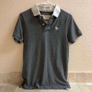 Abercrombie polo Medium Gray with white collar